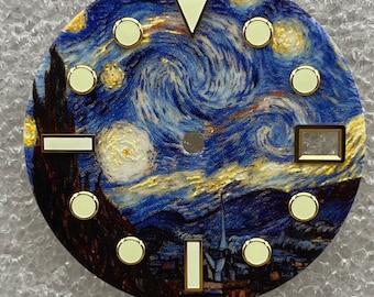 Vintage change watch full luminous dial oil painting dial C3 luminous dial suitable for NH35 NH36 automatic  movement MOD watch accessories