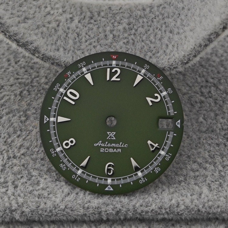 Customized Modification NH35 Dial Vintage Watch Face Green