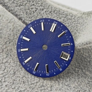Customized Modified NH34 Dial Blue Black White Fits NH35 Mechanical Diving Watch Accessories Size 28.5mm