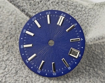 Customized Modified NH34 Dial Blue Black White Fits NH35 Mechanical Diving Watch Accessories Size 28.5mm