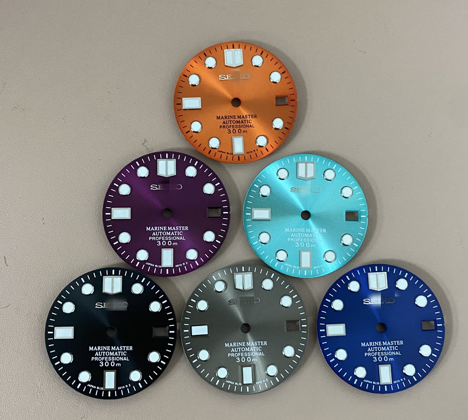 Watch Dial Parts Gray White Sunburst Dial C3 Green Luminous Etsy Watch Dial Parts Gray White Sunburst Dial C3 Green Luminous Etsy