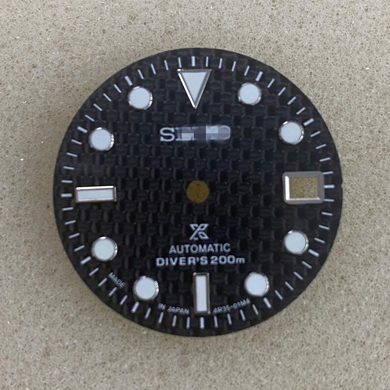 Watch Parts Dial Waffle Dial Carbon Fiber Dial 29mm Green Etsy