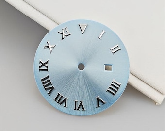 Custom Logo NH05 Women’s Mechanical Watch Dial, C3 Lume Roman Numeral Date Display, Multiple Colors, Fits 31mm Watch Case, DIY Assembly Part