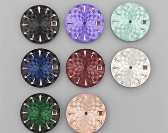 Modified dial wave pattern red gold blue for NH36 NH36 automatic movement watch modification parts