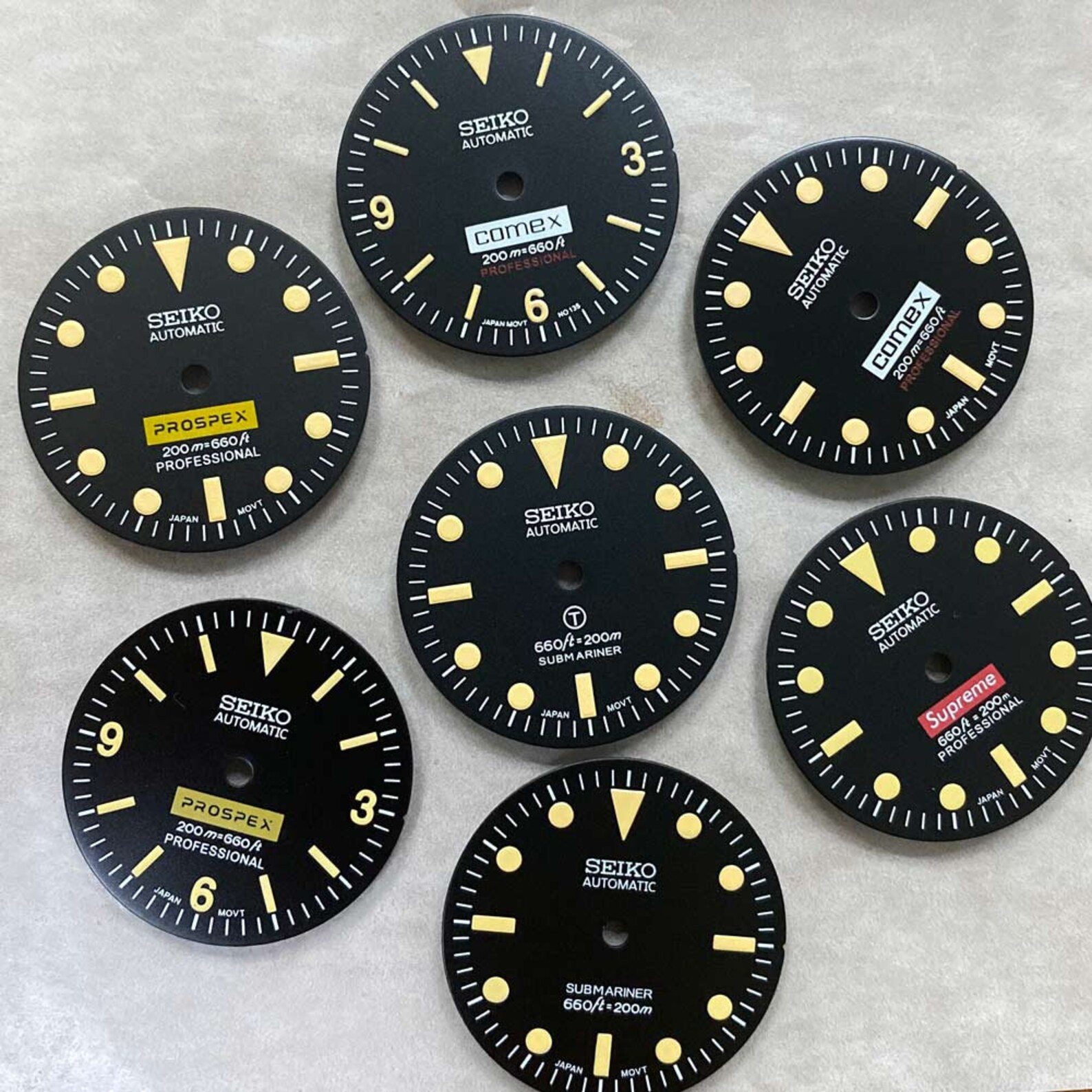 Pièces de montre Seiko Modifiées SK007 cadran C3 vert lumineux Etsy