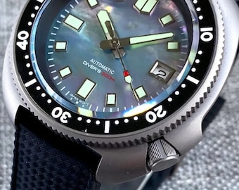 41 mm Herrenuhr Kundenspezifische Uhren Modifizierte Titanuhr NH35 Bewegung Wasserdichte Uhr Shell Zifferblatt mit C3 leuchtendem Saphirglas