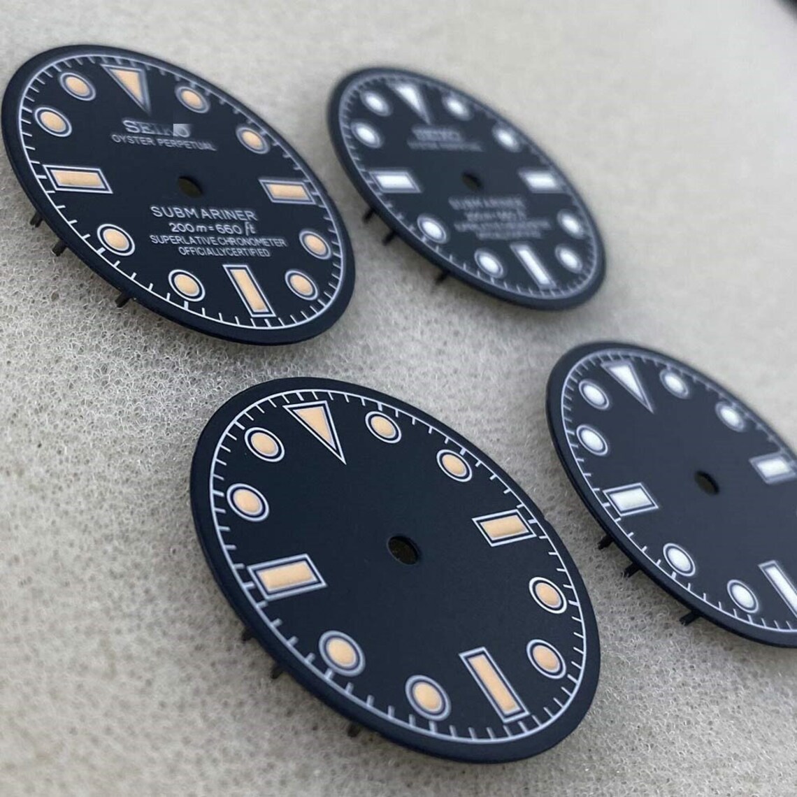 Watch parts dial 28.5mm vintage matte black dial SKX007 Etsy