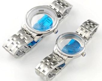 Custom Logo 33mm 39.5mm Cocktail Style Watch Case for NH35 NH36 4R35 4R36 Movement, Couples Mechanical Watch Mod Parts, Custom Build