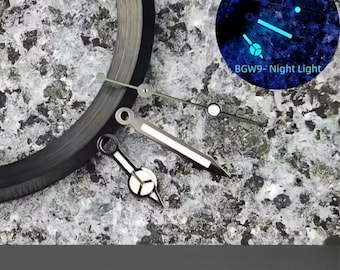 Custom Luminous Watch Hands for NH35 NH36 8215 8200 2813 2824 2836 Movements, Green or BGW9 Lume, Mechanical Watch Hand Set, DIY Parts