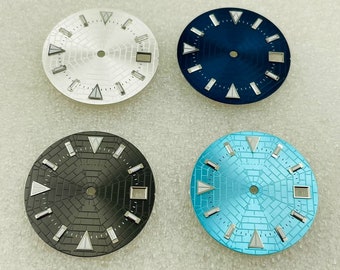 Customized Watch Parts NH35 Dial Checkered Diameter 28.5mm Suitable for Japanese NH35/36 Mechanical Movement Watch Literal Luminous dial