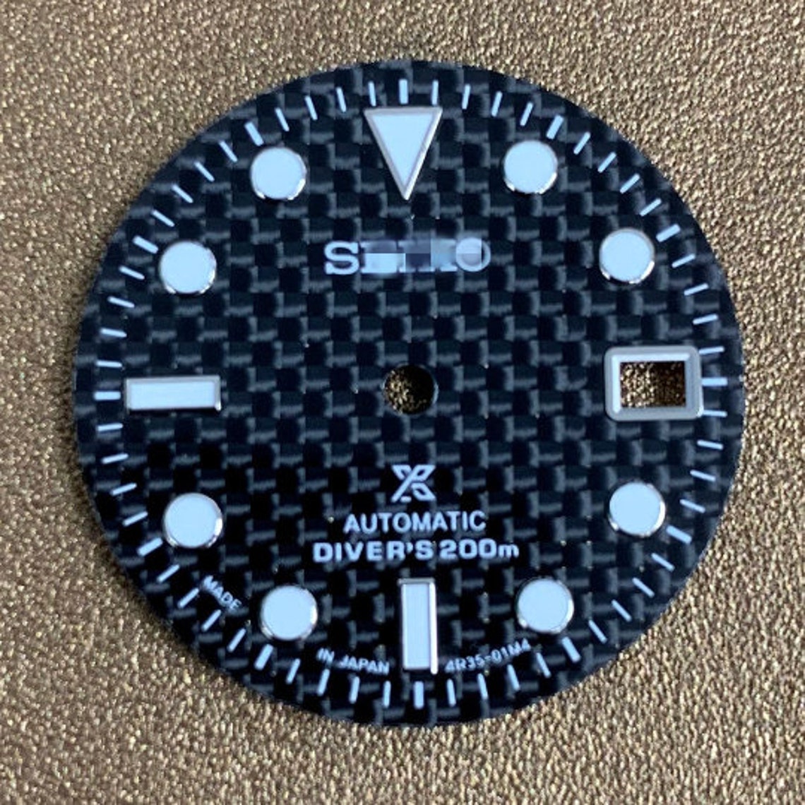 Watch parts dial waffle dial carbon fiber dial 29mm green Etsy