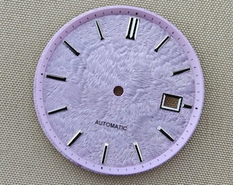 Custom Logo 33.5mm Sakura Texture Watch Dial with Date Window for NH35 Automatic Movement Dress Watch DIY Replacement Parts