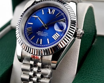 Customized 39mm Men's Watch NH35 Mechanical Watch Roman Dial Modified Luminous Watch 316 Steel Case Strap Japan NH35 Automatic Movement