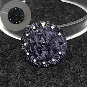 NH35 dial carbon brazed vignette black dial with C3, BGW9 luminescent, fits NH35 NH36 automatic movement 28.5mm dial watch accessories