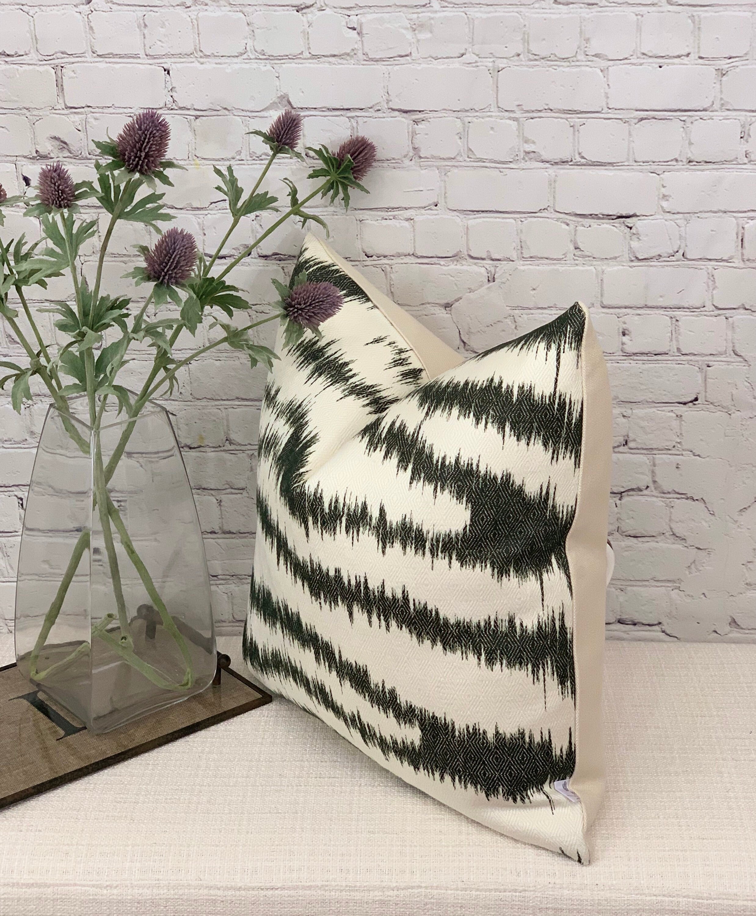 Beige and Black Abstract Design Pillow Cover/Toss Accent Throw Etsy