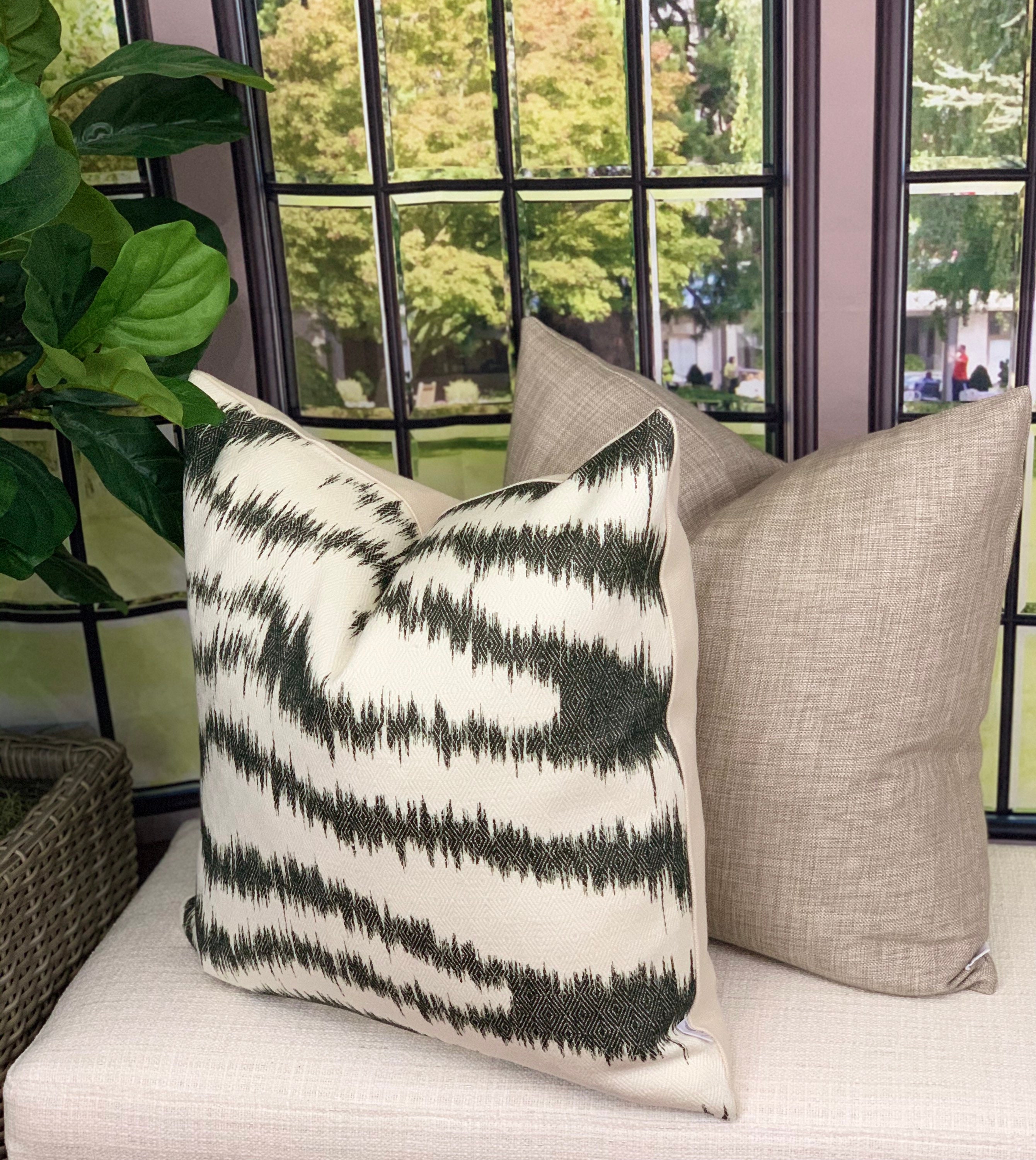 Beige and Black Abstract Design Pillow Cover/Toss Accent Throw Etsy