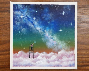 A Boy Who Picks a Star Acrylic Painting (1279)