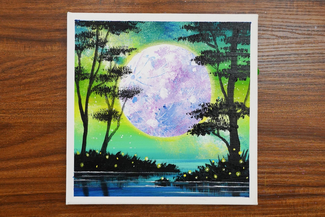 Moonlight Scenery Drawing With Sketch Pen/Easy Landscape Painting