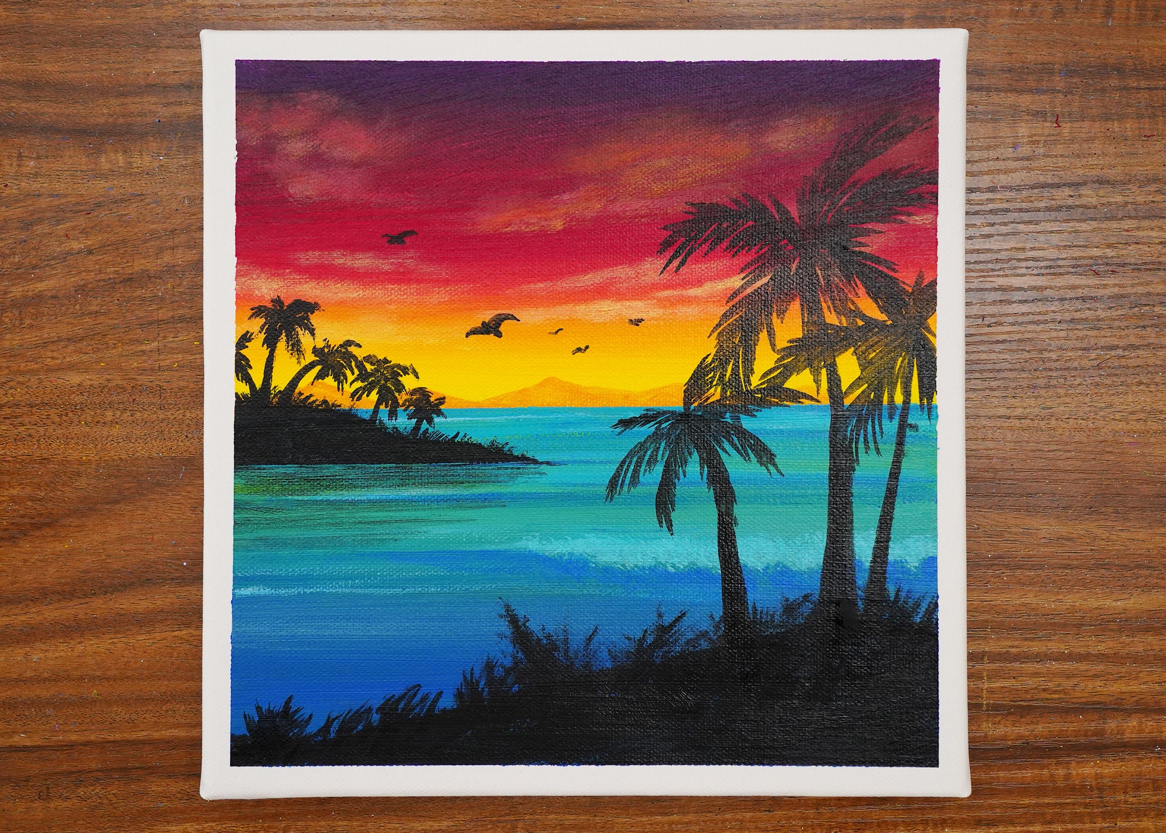 Ocean Sunset  Acrylic Painting for Beginners Step by Step Easy 