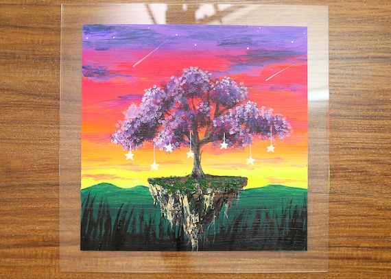 Pintura acrílica de árbol Paisaje en acrílico claro 767 -  México