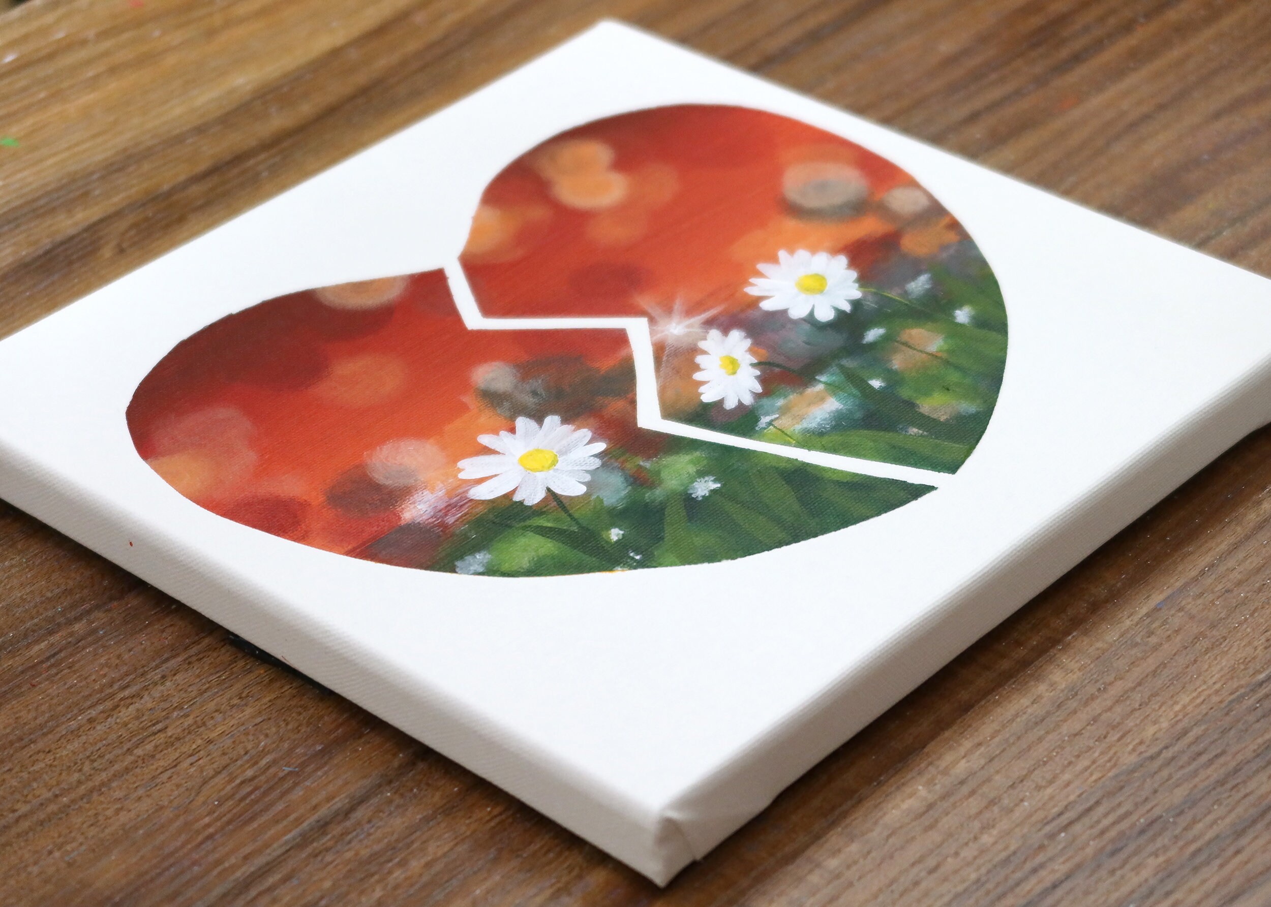 Broken Heart Acrylic Paintingmind Blowing Step by Step 722 Etsy UK