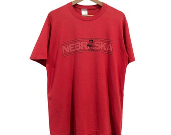 Vintage 1980s University Of Nebraska Tees Crewneck Swingster tags made in usa Size L