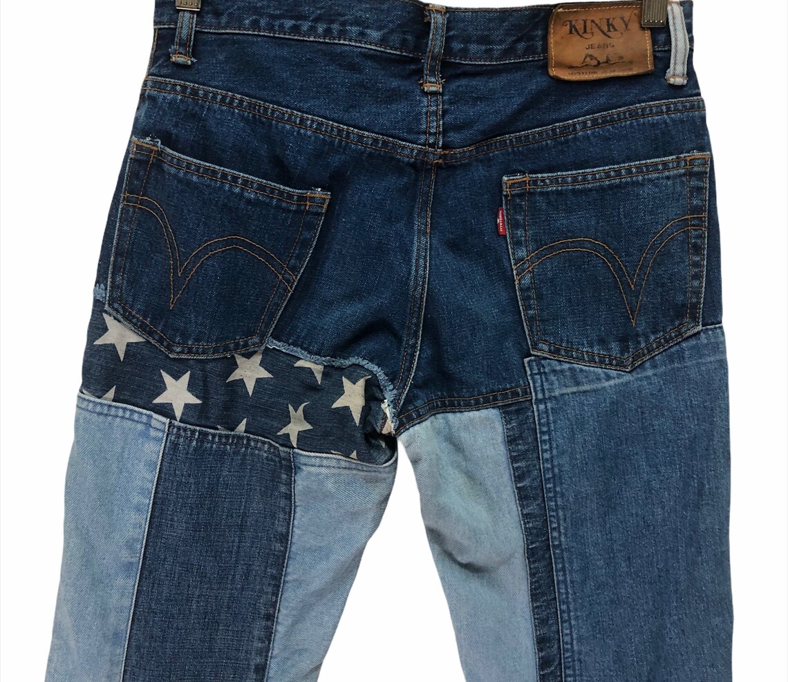 Rare Hysteric Glamour American Flag Patchwork Jeans Etsy