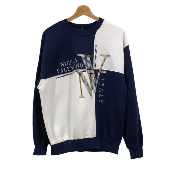 Nicola Valentino Italy Big Logo Sweatshirt Jumper Crewneck Size M