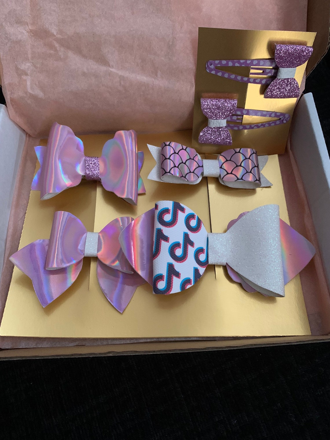 Hair Accessories Bow Box Girls Gifts Pink Bows Hair Clips Etsy
