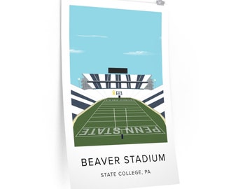 Beaver Stadium Art Poster Print | Penn State Football | State College Pennsylvania