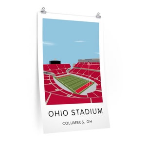 Ohio Stadium Art Poster Print / Ohio State Buckeyes Football / Columbus Ohio
