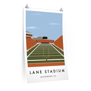 Lane Stadium Art Poster Print / Virginia Tech Hokies / Blacksburg VA