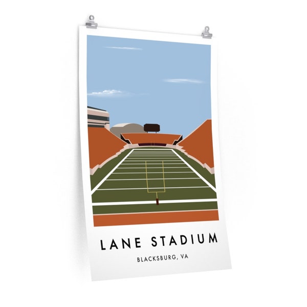 Lane Stadium Art Poster Print / Virginia Tech Hokies / Blacksburg VA