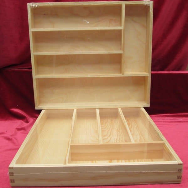 Pine Wooden Kitchen/Multi purpose Storage Cutlery/Organiser/ Cabinet/Drawer Trays - NEW