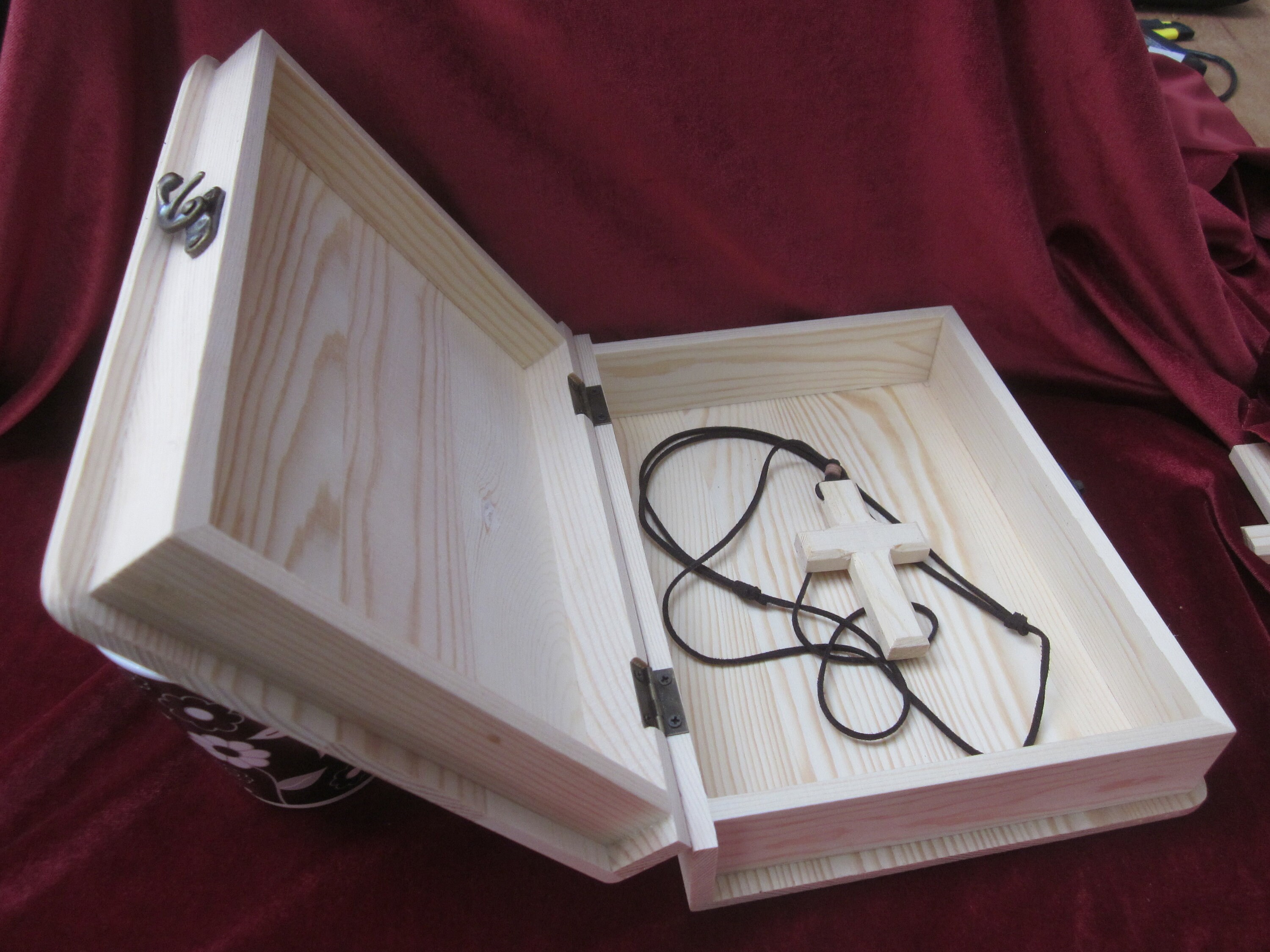 2 Pine Wooden BOOK STYLE BOXES Front Locking Latch Plain Etsy