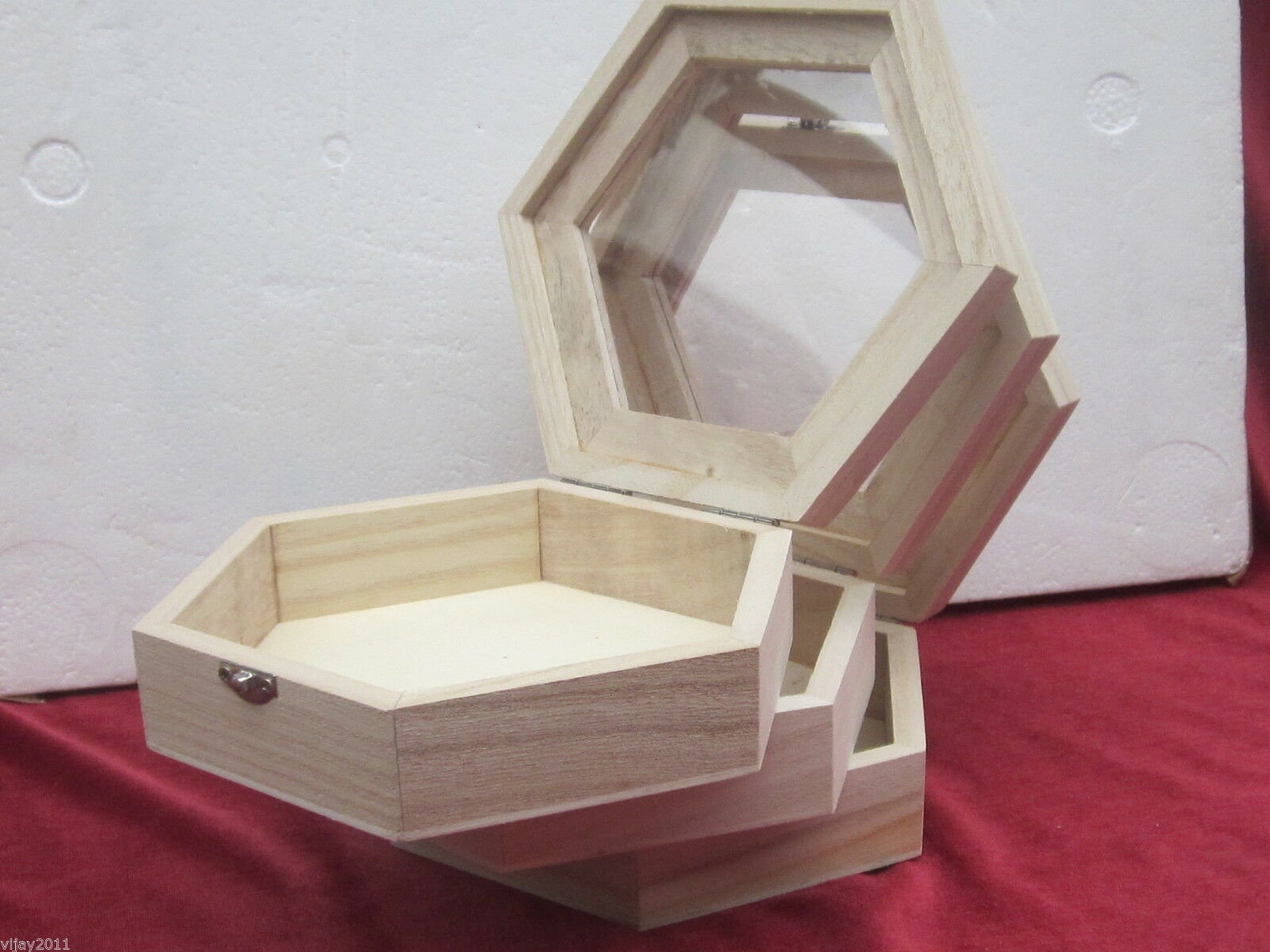 Set of 3 Plain WOODEN HEXAGONAL BOXES Jewellery Storage Etsy