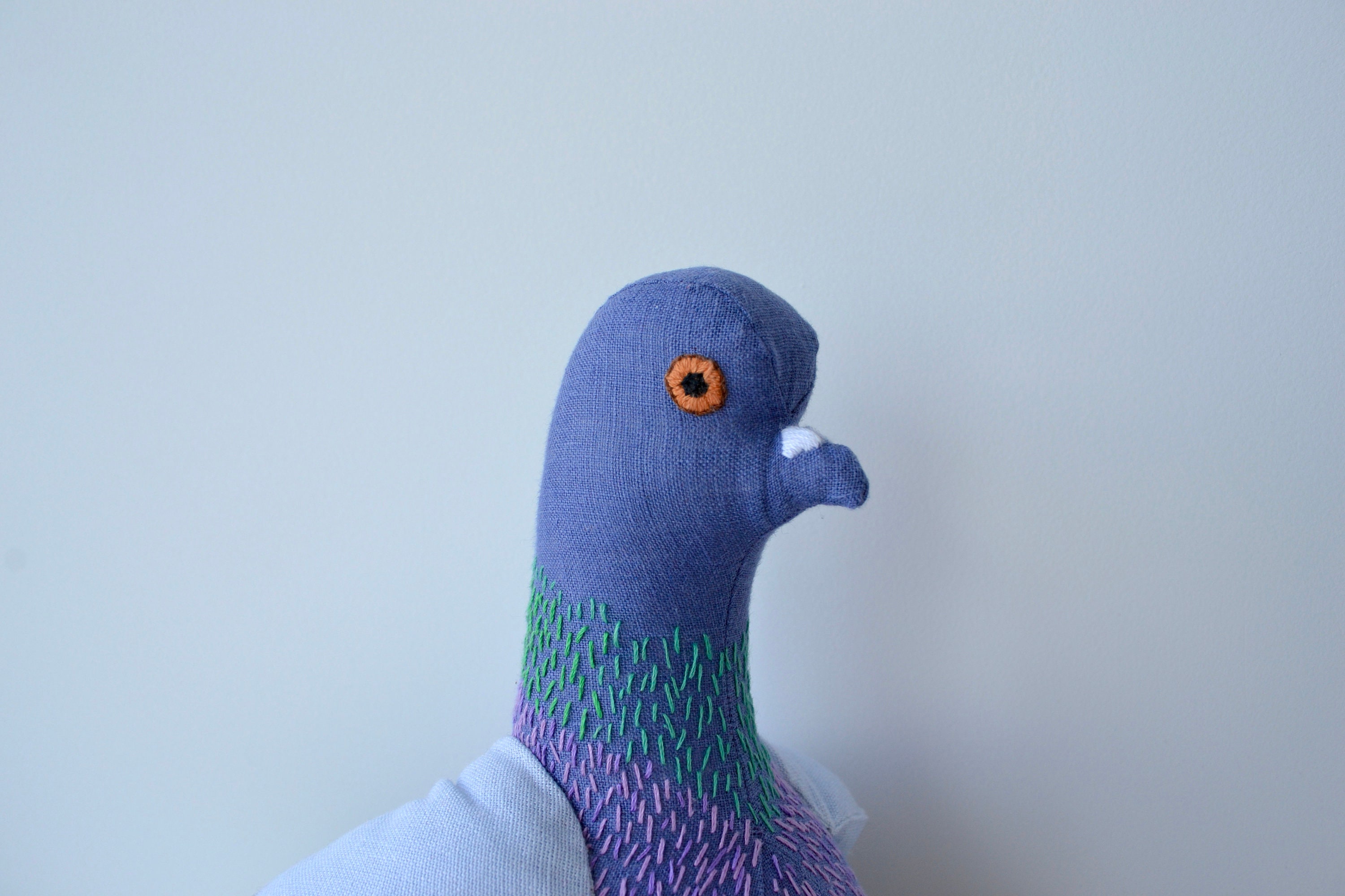 Dove stuffed pigeon linen handmade Dove of peace toy for Etsy