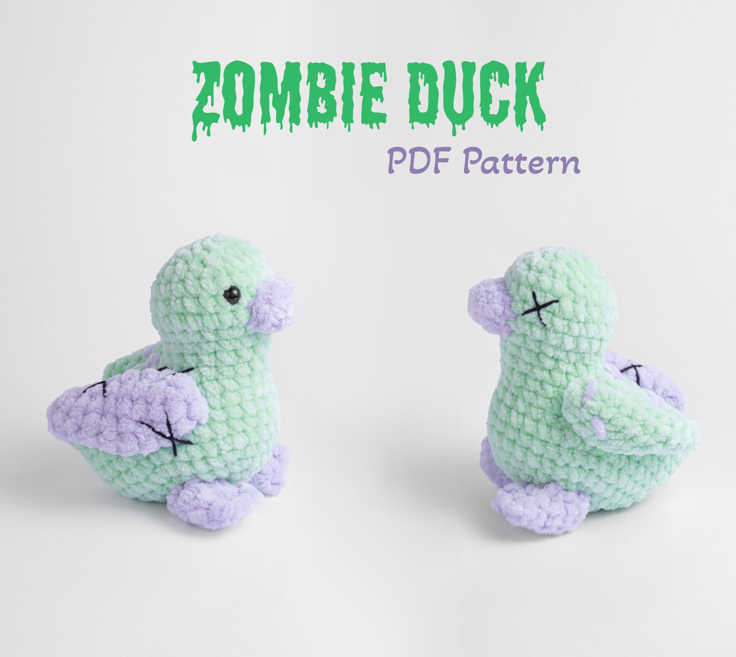 PDF EASY Crochet Pattern Zombie duckling / Little zombie duck / Quick and easy hand-made instruction / Halloween gift spooky / Mallard
