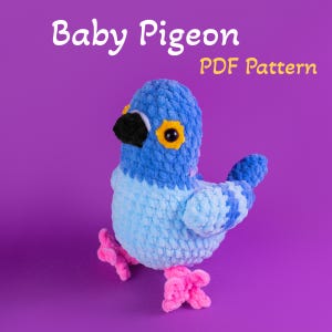 Easy PDF Crochet Pattern Baby Pigeon / Small bird hand-made instruction