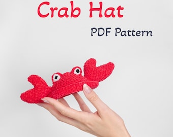 PDF Crochet Pattern Crab Hat