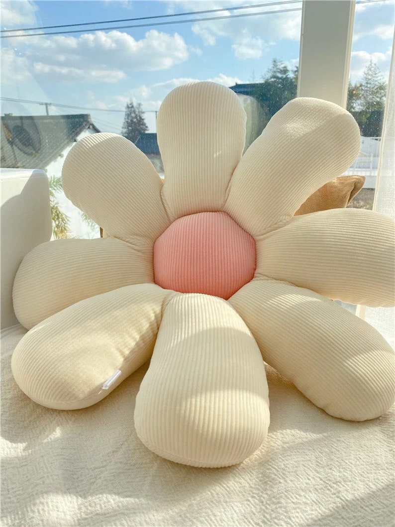 Daisy Cushion Daisy Pillow Flower Floor Cushion Flower Shaped Etsy