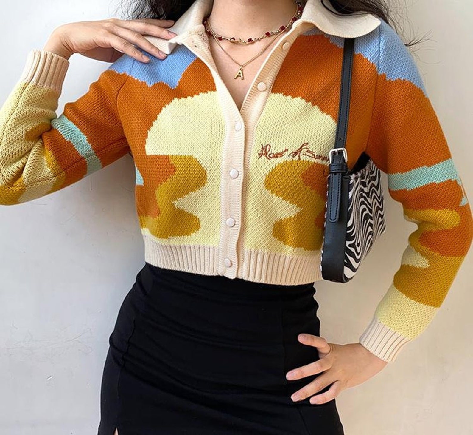 Sunset Days Knit Sweater / Women Sweater / Y2K Fashion / 90s | Etsy