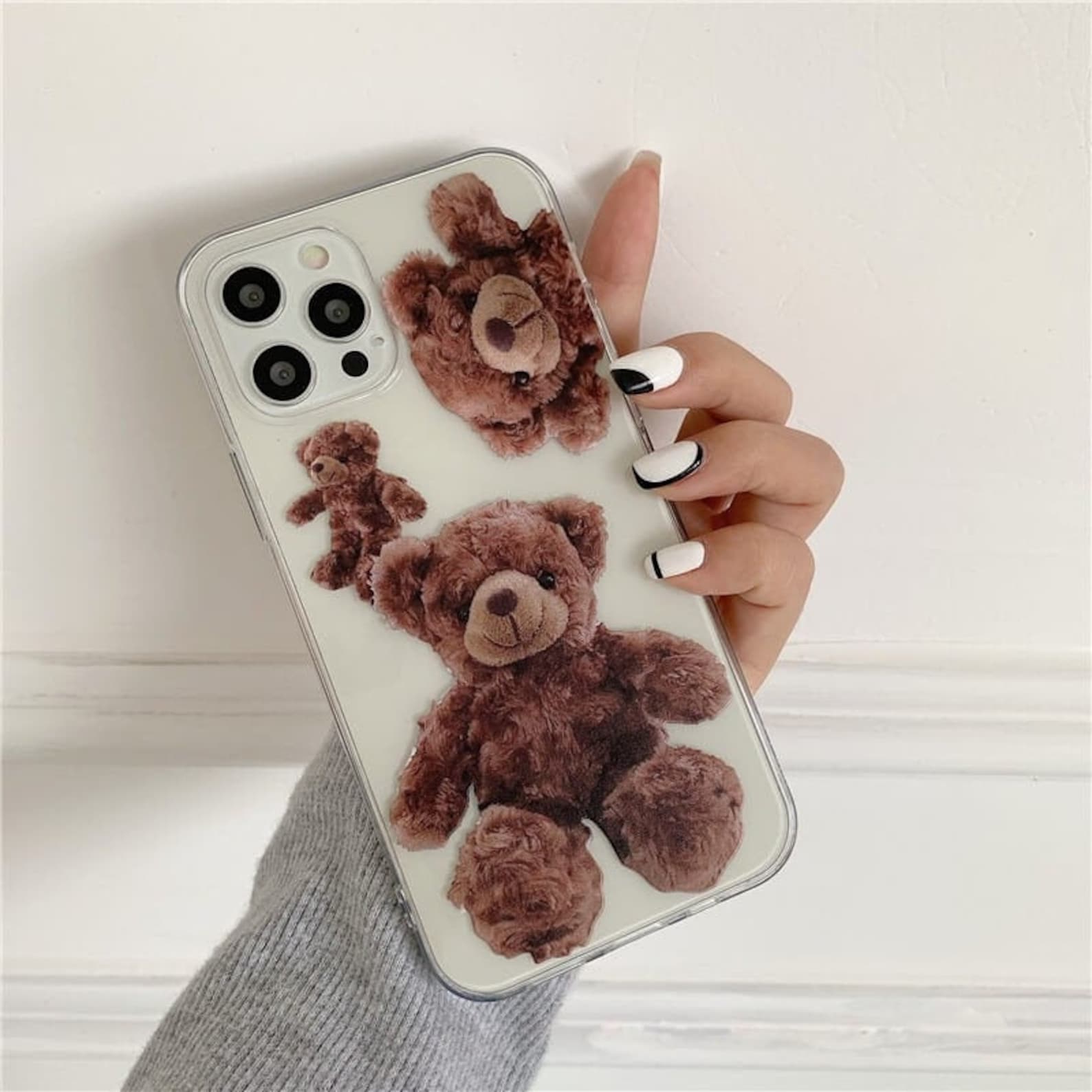 Transparent Teddy Bear Phone Case Teddy Bear Plush Phone Case Etsy