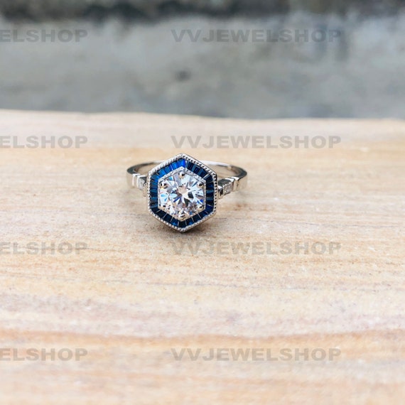 Anello Art Deco, Anello in argento 935, Anello di fidanzamento