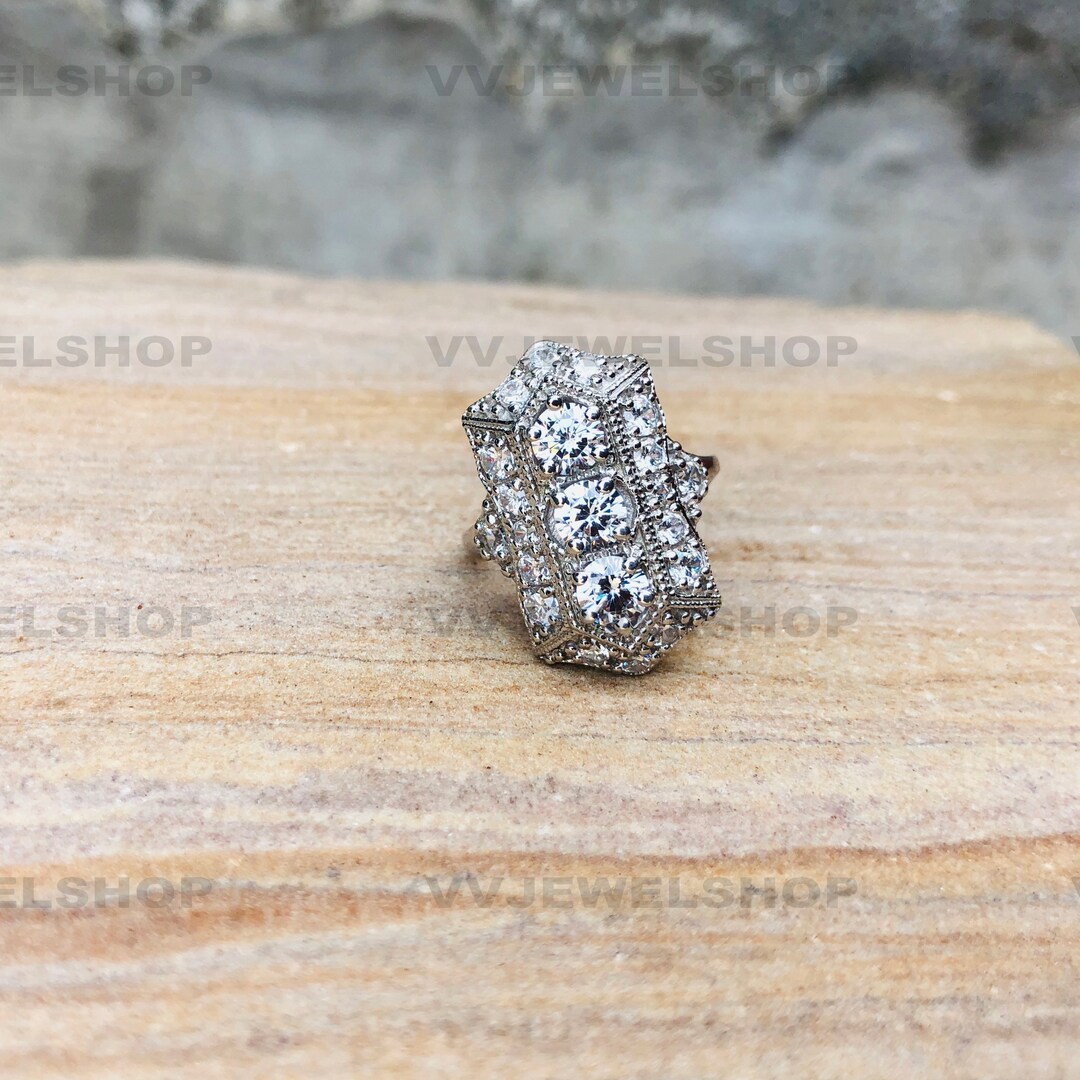 ★47bag ★ 925 Silver Natural Stone Vintage Ring Teagun 5003 s-l400.jpg