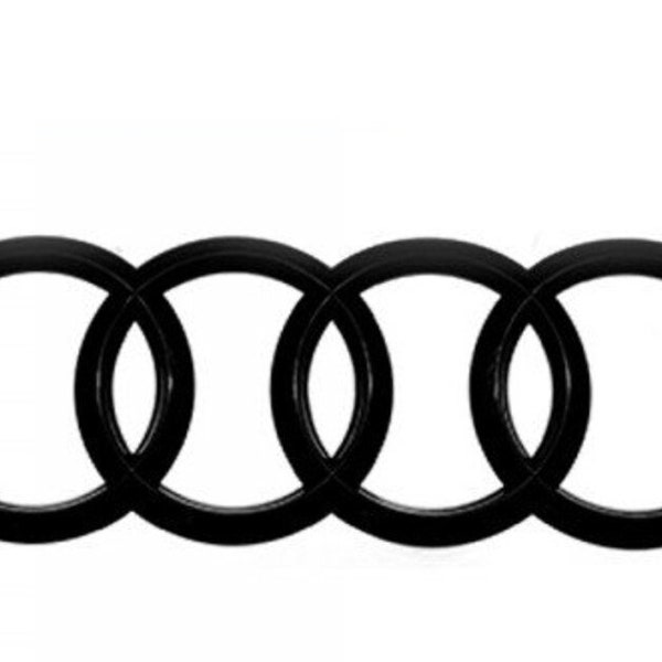 Emblem Ringe Glänzend Schwarz Heckklappe Logo Hinten passend für Audi A4 A6 A8 Q3 Q5 Q7 216mm