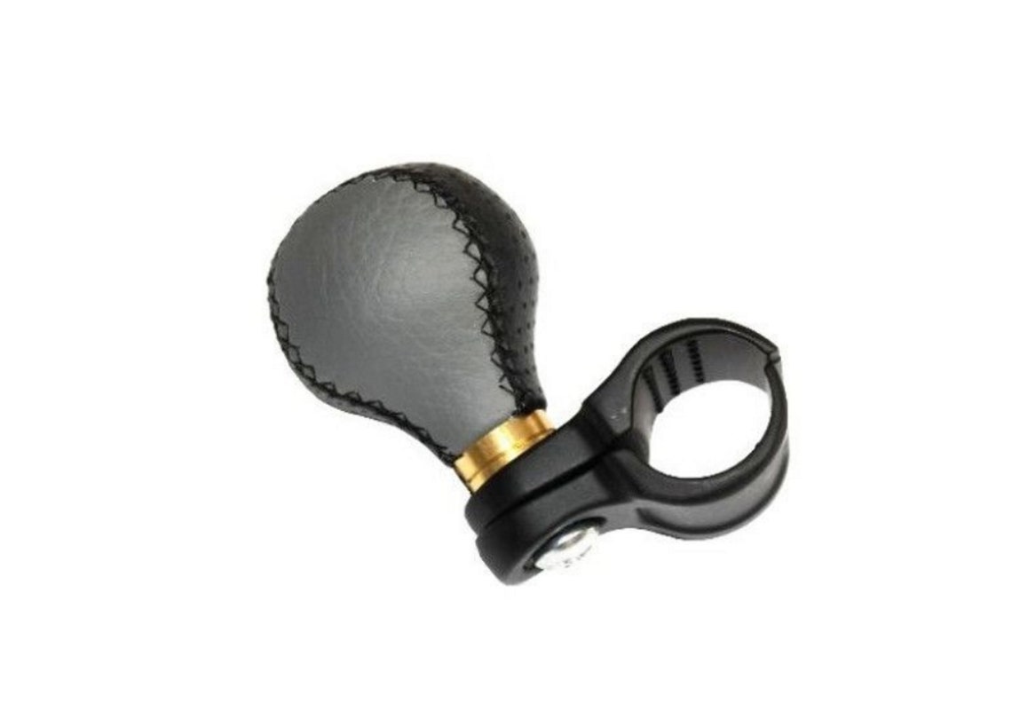 Steering Wheel Aid Leather BLACK GREY Knob Spinner Knob Car Etsy