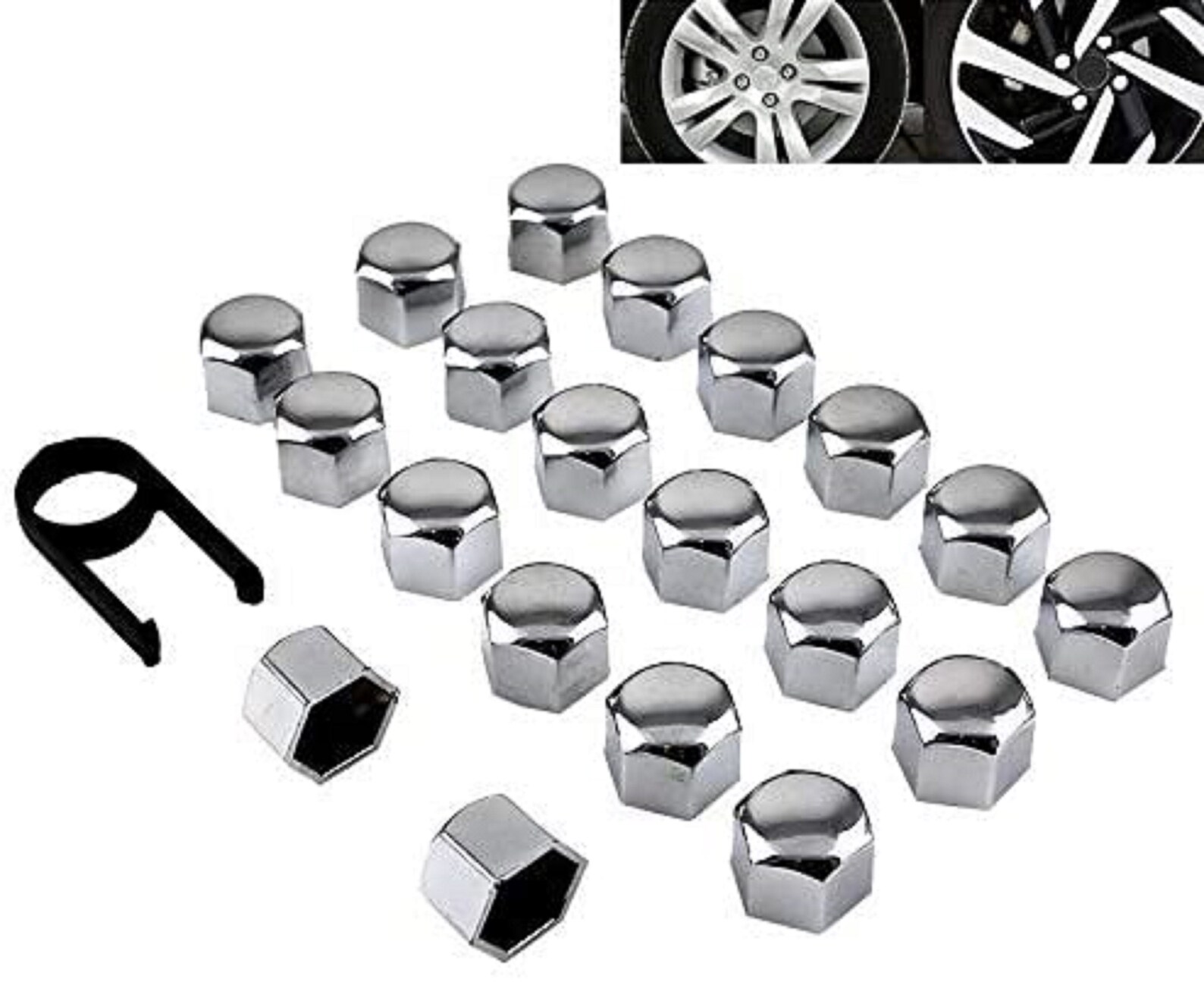 17mm Chrome Alloy Car Wheel Nut Bolt Covers Caps Universal for Etsy