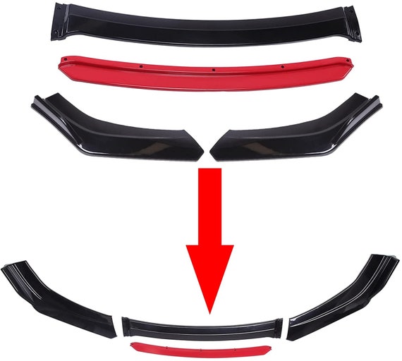 Kit universal de cuerpo de labios para parachoques delanteros, SPOILER  delantero ABS Negro Parachoques delantero Splitter Kit de cuerpo divisor de  labios -  México