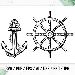 Anchor SVG Cut Files Steering Wheel Svg Clipart Boat Steering Wheel Svg Cutting Files Nautical Ship Wheel Svg Eps Png Jpg Ai Svg RP0250